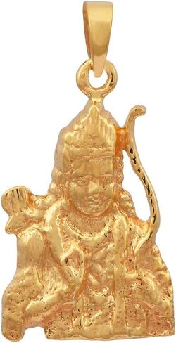 شاين جويل قلادة دينية من الفضة الاسترلينية عيار 925 مطلية بالذهب الاصفر من شري رام جود فيرميل، معدن in Kuwait