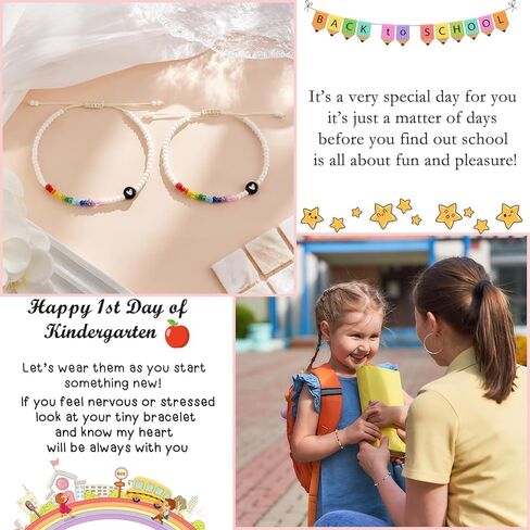 أساور اليوم الأول من رياض الأطفال للأم وابنتها هدايا العودة إلى المدرسة أساور الأم والابنة مطابقة لرغبات القلب in Kuwait