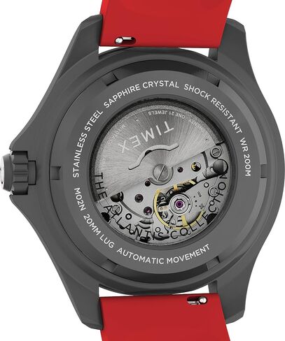 Timex Men's Deep Water 44mm Watch - Red Strap Black Dial Gunmetal Case in Saudi Arabia