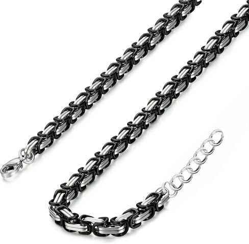 GOVENUS Stainless Steel Large Jesus Christ Cross Pendant Necklace Religious Jewelry For Men,On 24 In Rolo/Byzantine Chain,Silver/Gold/Black in Kuwait