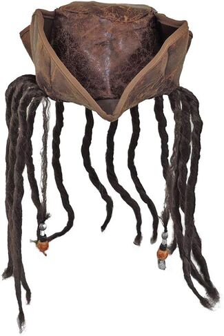 قبعة تريكورن قراصنة الكاريبي مع أقفال متدلية مطرزة in Kuwait