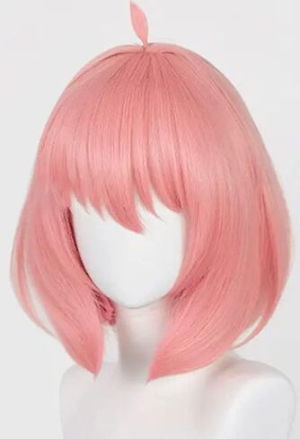 Spy X Family Anya Forger Cosplay Wig with 2 Hair Clips, Pink Wig with Hairpins Cosplay Costume, Anya Forger Cosplay Party Dress Up Props in Kuwait