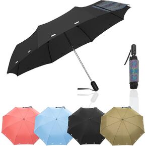 A.Brolly Umbrella - This Light Weight Travel Umbrella has a Strong Steel Shaft and 8 Ribs of Aluminum + Fiberglass construction for Added Flexibility Under the Wind - And it Looks Great!