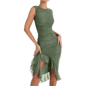 Women Sexy Tube Top Dress Strapless Backless Fringe Tassel Split Bodycon Long Dress Summer Party Club Dresses