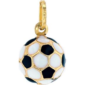 Sports by Jewelry America 14k Gold 3D Soccer Ball Charm Pendant with Black and White Enamel in Saudi Arabia
