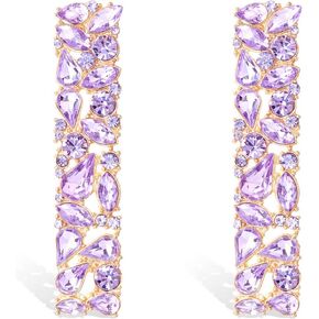 KELMALL Elegance Rhinestone Rectangle Earrings Trendy Crystal Geometric Drop Dangle Statement Earrings for Women in Saudi Arabia