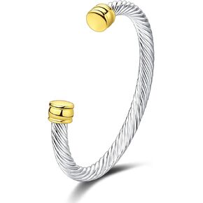 UNY JEWEL Luxurious 4mm Petite Twisted Cable Wire Bangle Celebrate Valentine Christmas in Style with an Elegant Barrel Tip