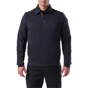 5.11 Tactical Job Shirt With Canvas 2.0 Quarter Zip Pull Over With Collar, Style 72535, Fire Navy