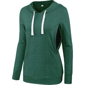 سترة Fitglam النسائية للرضاعة الطبيعية بغطاء رأس بسحاب جانبي مع جيوب وأكمام طويلة سترة الحمل in Kuwait