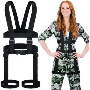 Kathfly Halloween Women Harness Adjustable Paratrooper Costume Straps for Women Cosplay Paratrooper Party Supply, Black in Saudi Arabia