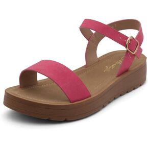 Herstyle Womens H-MARINNA Flat Sandals Open Toes Ankle Strap Casual Walking Shoes