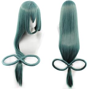 طول مستقيم طويل: 88.9 سم مع فيونكة باللون الأخضر الداكن للنساء، زي تنكري لعيد الميلاد والهالوين in Kuwait