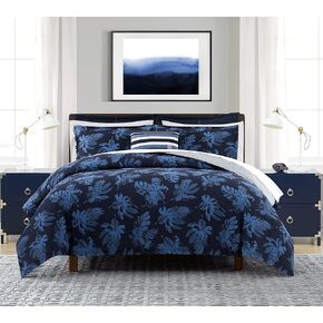 Tommy Hilfiger Hibiscus Floral Printed, Full/Queen Comfoter Set, Blue in Saudi Arabia