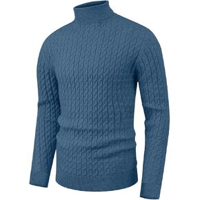 Sailwind Men's Twisted Knitted Turtleneck Sweater Casual Soft Pullover Sweaters for Men
