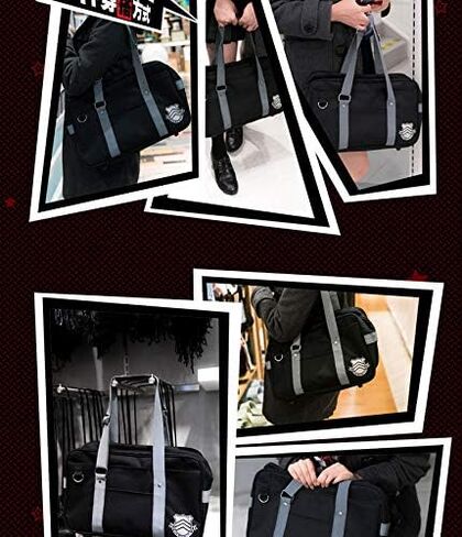 حقيبة كتف بي 5 بيرسونا 5 للحفلات التنكرية اليابانية للمدرسة الثانوية للنساء والرجال، اسود، مقاس واحد in Kuwait