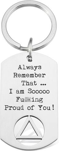 هدايا clesellix الرصانة للنساء والرجال، سلسلة مفاتيح الرصانة، تذكار لعيد الميلاد الرصين، هدايا التعافي NA AA in Kuwait