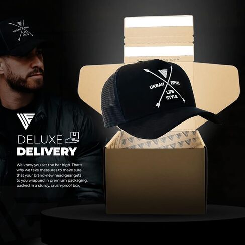 Urban Effort Trucker Hat for Men - Mesh Back Baseball Cap, 5 Panel Snapback Hats for Men and Women in Kuwait