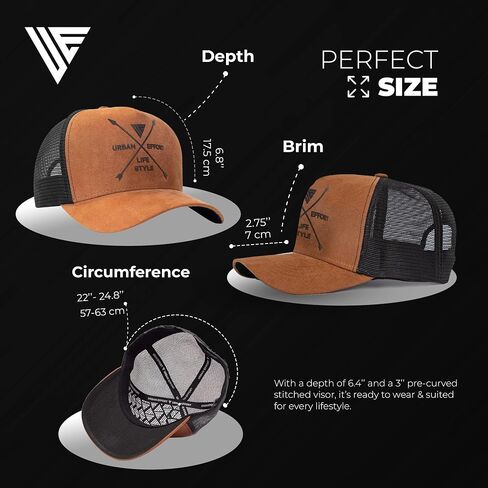 Urban Effort Trucker Hat for Men - Mesh Back Baseball Cap, 5 Panel Snapback Hats for Men and Women in Saudi Arabia