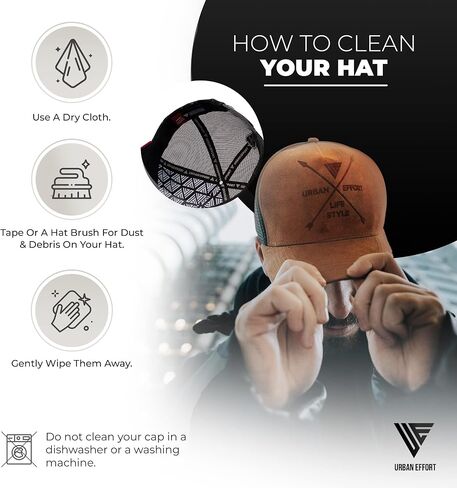 Urban Effort Trucker Hat for Men - Mesh Back Baseball Cap, 5 Panel Snapback Hats for Men and Women in Saudi Arabia