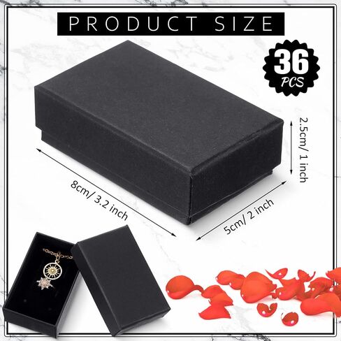 Batiyeer 36 Pcs Cardboard Jewelry Gift Boxes Jewelry Boxes Packaging Small Earring Gift Box with Lids for Necklace Ring Bracelet Party (3.2 x 2 x 1 Inch) in Saudi Arabia