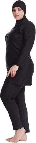 FYMNSI Women Modest Muslim Swimsuits Plus Size Full Body Islamic Burkini Hijab 3 Piece Long Sleeve Rash Guard Skirt Swimwear in Kuwait