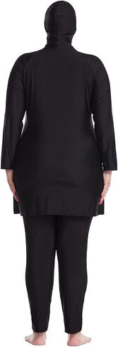 FYMNSI Women Modest Muslim Swimsuits Plus Size Full Body Islamic Burkini Hijab 3 Piece Long Sleeve Rash Guard Skirt Swimwear in Kuwait
