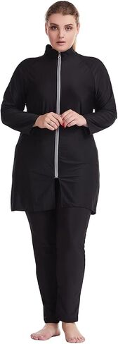 FYMNSI Women Modest Muslim Swimsuits Plus Size Full Body Islamic Burkini Hijab 3 Piece Long Sleeve Rash Guard Skirt Swimwear in Kuwait