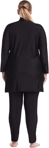 FYMNSI Women Modest Muslim Swimsuits Plus Size Full Body Islamic Burkini Hijab 3 Piece Long Sleeve Rash Guard Skirt Swimwear in Kuwait