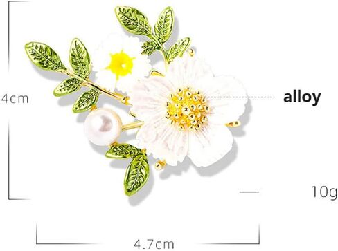بروش بتصميم زهرة الاقحوان واللؤلؤ والاقحوان من المينا، دبابيس انيقة للمجوهرات كاجوال، هدايا للنساء في الحفلات والشنط والقبعة، دبابيس بروش من خليط معدني من الستيل بدون احجار كريمة, سبيكة صلب, بدون in Kuwait