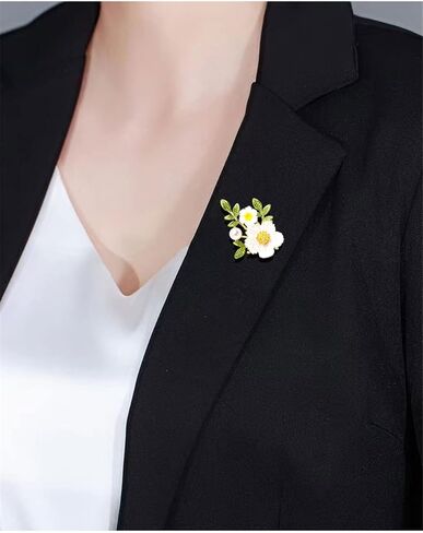 بروش بتصميم زهرة الاقحوان واللؤلؤ والاقحوان من المينا، دبابيس انيقة للمجوهرات كاجوال، هدايا للنساء في الحفلات والشنط والقبعة، دبابيس بروش من خليط معدني من الستيل بدون احجار كريمة, سبيكة صلب, بدون in Kuwait