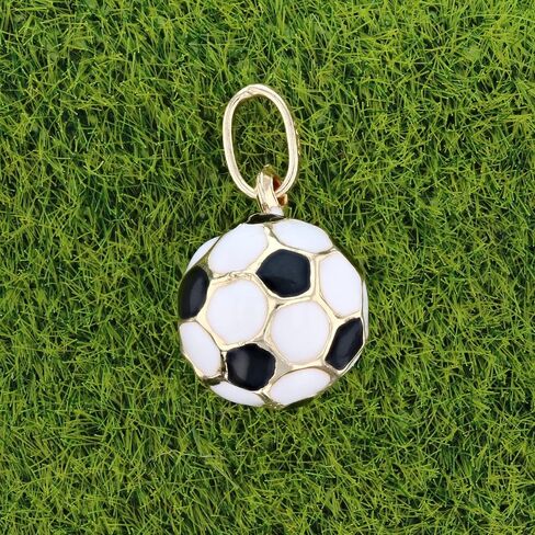 Sports by Jewelry America 14k Gold 3D Soccer Ball Charm Pendant with Black and White Enamel in Saudi Arabia