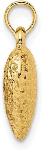 Diamond2Deal 14k Yellow Gold Diamond-cut Large Puffed Heart Pendant (L-11.95mm W-13.07mm) in Saudi Arabia