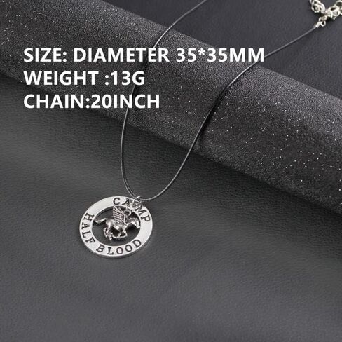 اكس سي اف اس قلادة بدلاية بتصميم نصف دم محفور عليها عبارة «The Last Olympian Camp Pegasus Zeus» للمعجبين من قطعتين من بيرسي جاكسون وذا لايتنينغ ثيف، لون فضي in Kuwait