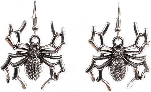 925 الجنيه الاسترليني مطلي ريترو 3D الشرير العنكبوت الكبير سحر شرابة قطرة تتدلى الأقراط in Kuwait