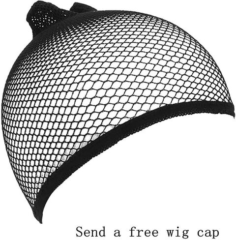 باروكة خلية نحل سوداء طويلة مجعدة من FYXZHUO - شعر صناعي مموج ومنتفخ مقاوم للحرارة يناسب الأزياء التنكرية لحفلات الهالوين in Kuwait