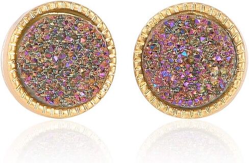 JOYAGIFT الراتنج Druzy أقراط للنساء، أزياء هيبوالرجينيك هندسية لامعة كريستال Druse أقراط مسمار مجموعة للمراهقات الفتيات in Kuwait