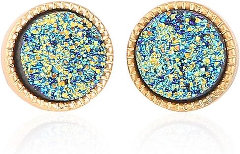 JOYAGIFT الراتنج Druzy أقراط للنساء، أزياء هيبوالرجينيك هندسية لامعة كريستال Druse أقراط مسمار مجموعة للمراهقات الفتيات in Kuwait
