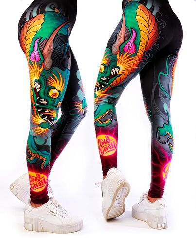 طماق التنين الأخضر للملابس | بنطال ضيق وشم عالي الخصر للنساء من توني سيافارو (الولايات المتحدة، ألفا، متوسط، عادي، عادي) in Kuwait