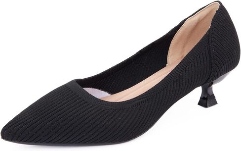 YEOJOU Heels for Women Knit Pointed Toe Women Pump Shoes Low Heel Comfort Womens Dress Shoes Work Office Size 7 - Size 10 in Saudi Arabia