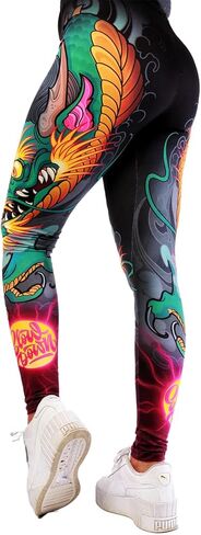 طماق التنين الأخضر للملابس | بنطال ضيق وشم عالي الخصر للنساء من توني سيافارو (الولايات المتحدة، ألفا، متوسط، عادي، عادي) in Kuwait