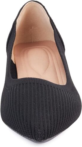 YEOJOU Heels for Women Knit Pointed Toe Women Pump Shoes Low Heel Comfort Womens Dress Shoes Work Office Size 7 - Size 10 in Saudi Arabia