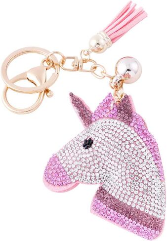 سلسلة مفاتيح Soleebee Glitter Keychain Premium SS6 كريستال شرابة سلسلة مفاتيح جلدية حقيبة ساحرة للنساء والفتيات in Kuwait