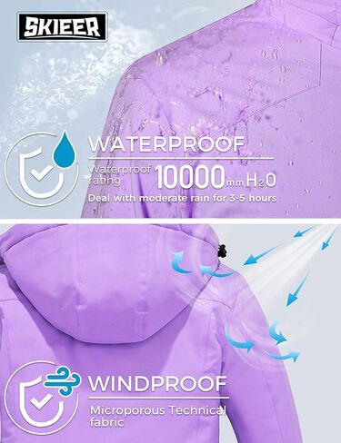 Skieer Women's Waterproof Ski Jacket Warm Winter Coat Fleece Snowboarding Coat in Saudi Arabia