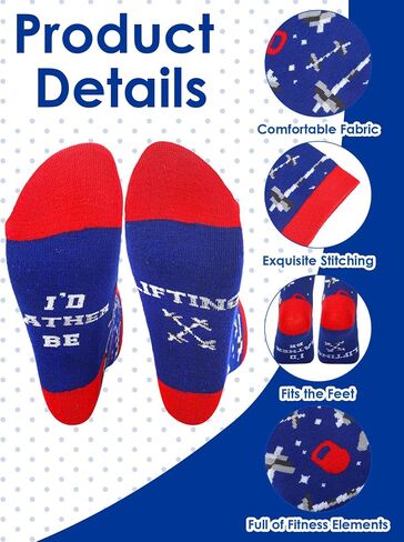 Panitay 6 Pairs Gym Gift Socks Fitness Themed Socks for Men Women Fun Novelty Crazy Crew Socks Powerlifting Dumbbell Workout Gifts for Gym Lovers Trainer Gifts Christmas Socks in Saudi Arabia