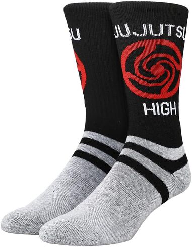 Bioworld Jujutsu Kaisen Jujutsu High Anime Cartoon Character Mens Sublimated Print Athletic Crew Socks in Saudi Arabia