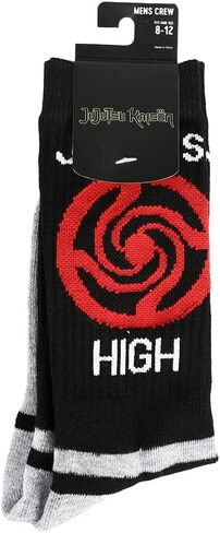 Bioworld Jujutsu Kaisen Jujutsu High Anime Cartoon Character Mens Sublimated Print Athletic Crew Socks in Saudi Arabia