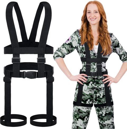 Kathfly Halloween Women Harness Adjustable Paratrooper Costume Straps for Women Cosplay Paratrooper Party Supply, Black in Saudi Arabia