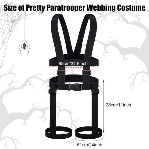 Kathfly Halloween Women Harness Adjustable Paratrooper Costume Straps for Women Cosplay Paratrooper Party Supply, Black in Saudi Arabia