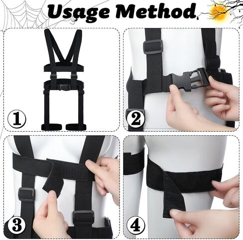 Kathfly Halloween Women Harness Adjustable Paratrooper Costume Straps for Women Cosplay Paratrooper Party Supply, Black in Saudi Arabia