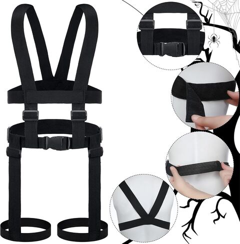 Kathfly Halloween Women Harness Adjustable Paratrooper Costume Straps for Women Cosplay Paratrooper Party Supply, Black in Saudi Arabia